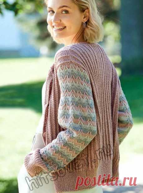 Вязаный кардиган с рукавами жиго - Хитсовет