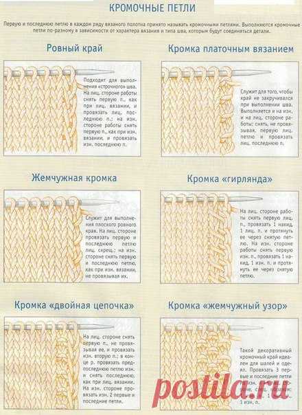 КРОМОЧНЫЕ ПЕТЛИ СПИЦАМИ.