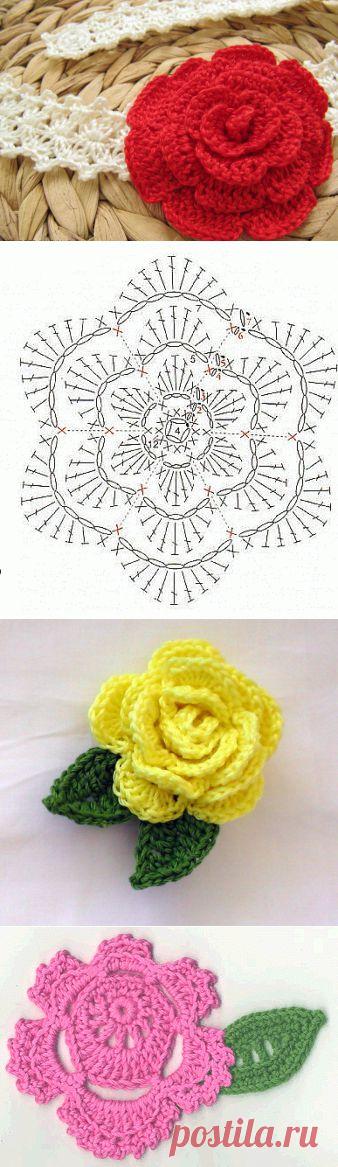 Расскажем, как выполнить очаровательный аксессуар "Роза" крючком - FB.ru