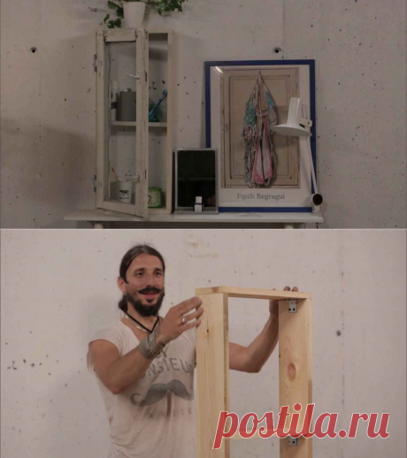 Шкафчик из оконной рамы