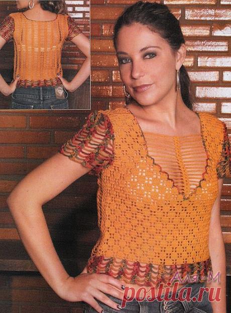 Вязание. Блуза, крючок..