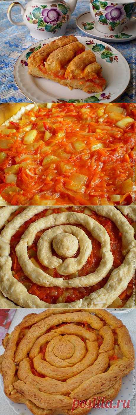 Сырный пирог с овощами