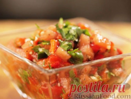 Рецепт: Сальса из печеного перца с томатами на RussianFood.com