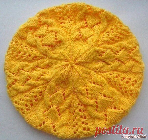 Ажурный берет спицами