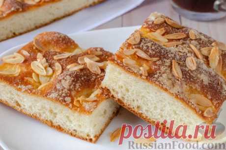 Рецепт: Немецкий масляный пирог (буттеркухен) с миндалём на RussianFood.com