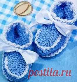 Пинетки (вязание крючком для детей).
