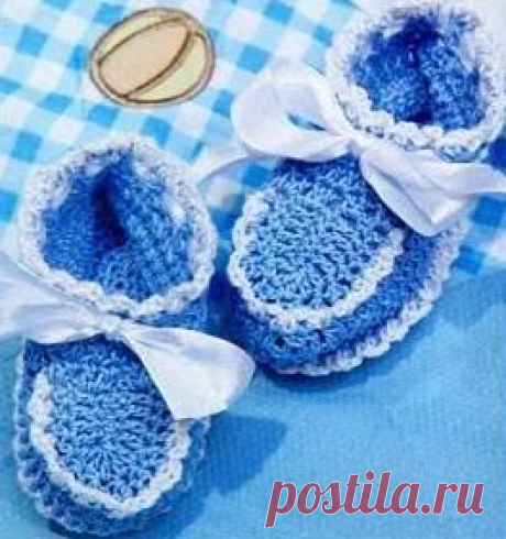Пинетки (вязание крючком для детей).