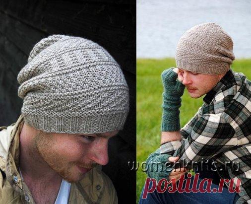 Шапка спицами для мужчин
Описание: http://womanknits.ru/vyazanie-dlya-muzhchin/shapki-sharfy/shapka-spicami-dlya-muzhchin