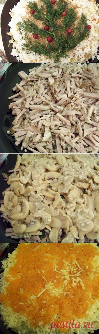 Салат «Рождественская ёлочка» / Мясные салаты / TVCook: пошаговые рецепты c фото