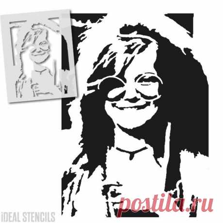 Janis Joplin Stencil Wall Art Portrait Home Decor Painting | Etsy
