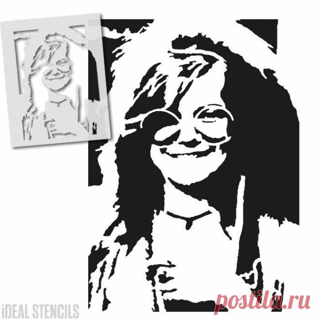Janis Joplin Stencil Wall Art Portrait Home Decor Painting | Etsy