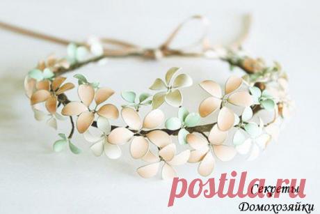 Венок из весенних цветов или вторая жизнь лаков для ногтей..