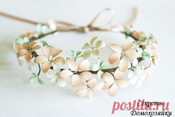 Венок из весенних цветов или вторая жизнь лаков для ногтей..