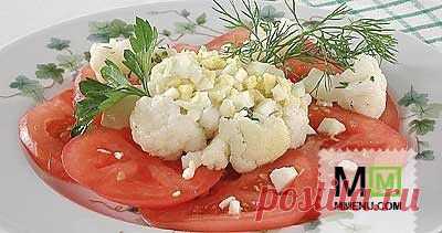 Цветная капуста с помидорами - кулинарный рецепт. Миллион Меню