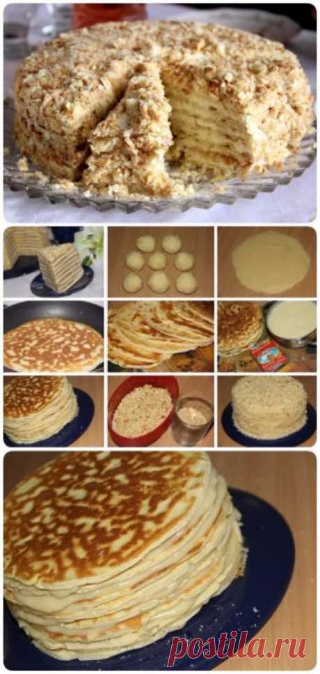 Торт со сгущенкой на сковороде