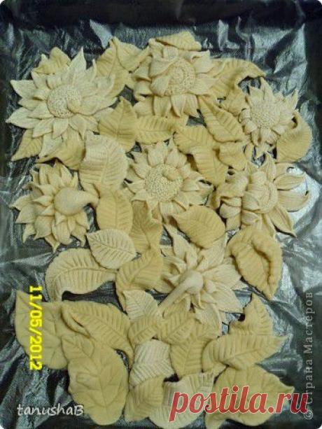 Подсолнушки из соленого теста | Страна Мастеров