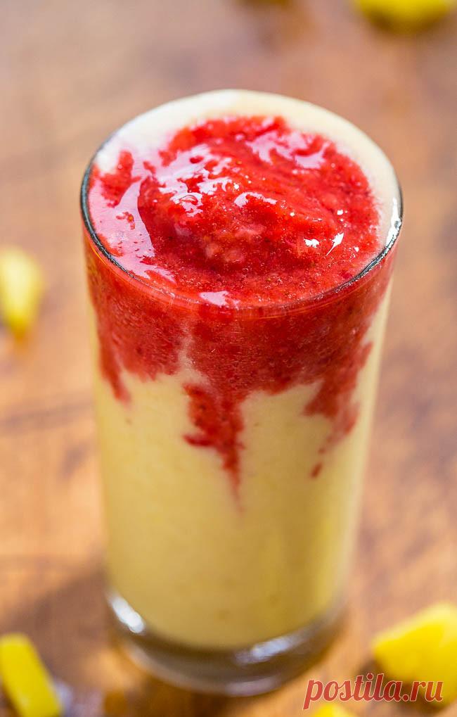 Strawberry Pineapple Banana Lava Flow Smoothie - Averie Cooks
