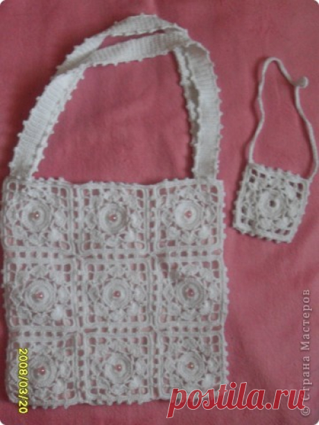 Вязание крючком - Сумка из квадратных мотивов-3 » Поиск мастер классов, поделок своими руками и рукоделия на SearchMasterclass.Net