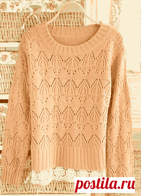 Узор спицами волнистый