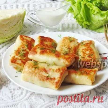 Блинчики с капустой и грибами