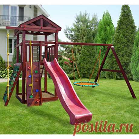Деревянная детская площадка для дачи Панда nest - 117400 руб. - Детские деревянные игровые площадки для дачи CLASSIC - Все виды контейнеров и пластиковой тары - Магазин КОНТР +7(495)961-51-49