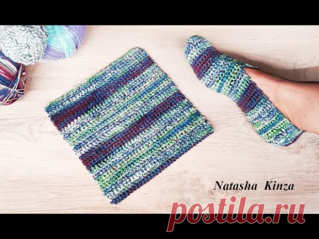 СЛЕДКИ БЕЗ ШВА НА ПОДОШВЕ ЗА ЧАС! KNITTED SLIPPERS for BEGINNERS