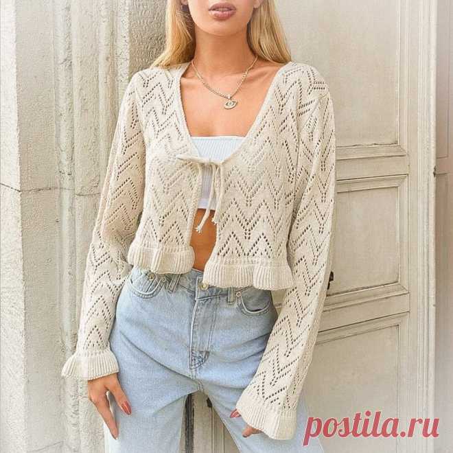 Ажурная кофта на завязках (схема узора)