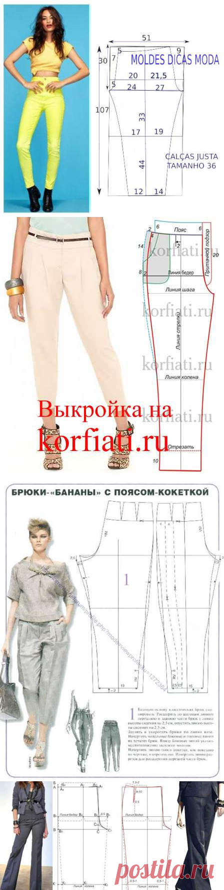 Брюки ✿ построение выкройки ✿ самые модные брюки 2016