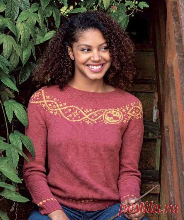 Два джемпера с круглыми жаккардовыми кокетками