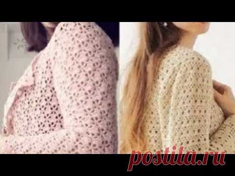 Женские жакеты крючком со схемами - Women's Crocheted Jackets