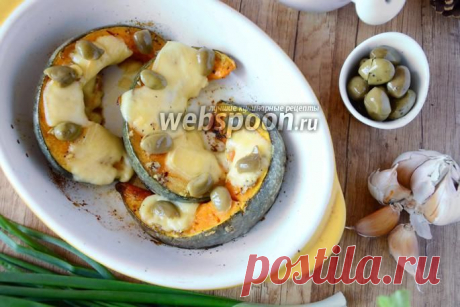 Тыквенные ломтики, запечённые с сыром и оливками рецепт с фото, как приготовить на Webspoon.ru