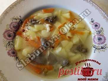 Суп вермишелевый с куриными сердечками. Рецепт. Фото