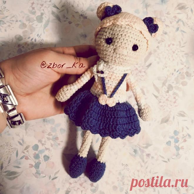 PDF Лялечка крючком. FREE crochet pattern; Аmigurumi doll patterns. Амигуруми схемы и описания на русском. Вязаные игрушки и поделки своими руками #amimore - кукла, куколка.