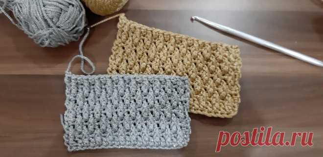 Узор РИС крючком. Альпийский узор крючком. Crochet rice pattern. Crochet Alpine Stitch | Anna Gri Crochet | Яндекс Дзен
