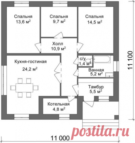Проекты Домов одноэтажные 3 спальни: 14 тыс изображений найдено в Яндекс.Картинках