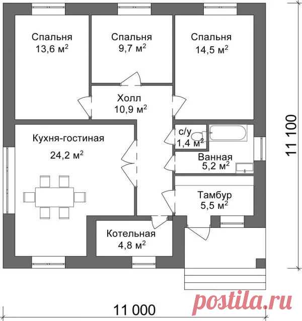Проекты Домов одноэтажные 3 спальни: 14 тыс изображений найдено в Яндекс.Картинках