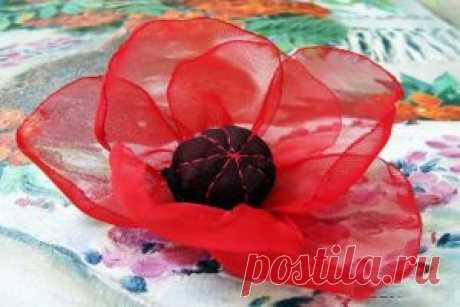 Цветы из шифона своими руками