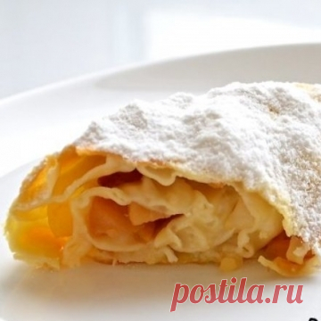 Венский яблочный штрудель из творожного теста: незабываемый вкус