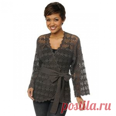 Легкий , во всех смыслах, жакетик крючком