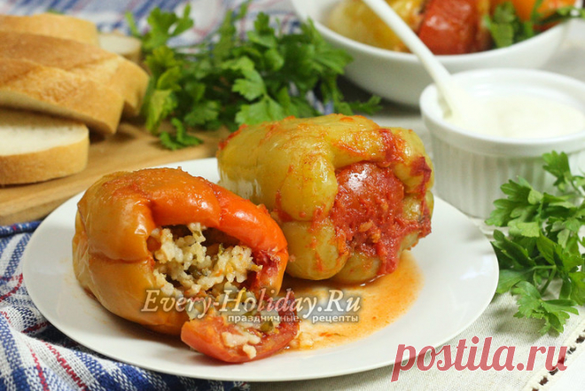 Перец фаршированный мясом и рисом, пошаговый рецепт в кастрюле