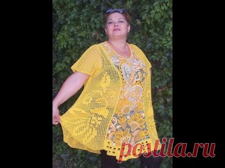 3 туники для полных крючком филейным узором – схемы и описание — Пошивчик одежды