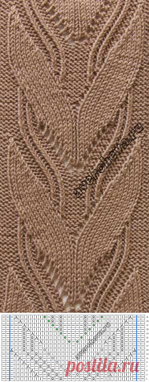 Узор 754 |  каталог вязаных спицами узоров