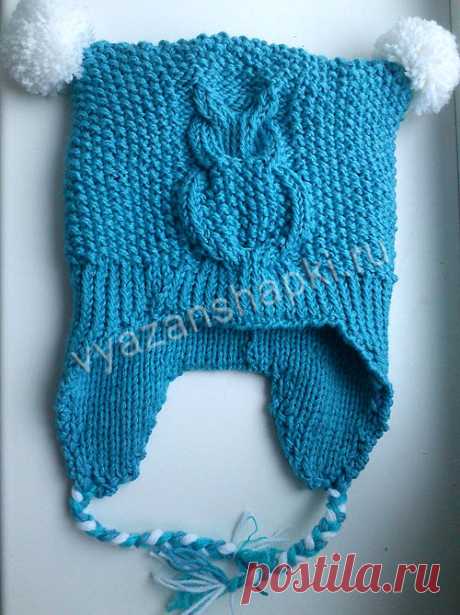 Детская шапочка с ушками и помпонами (спицами) - Вяжем шапочки Теплая вязаная шапка с подкладом должна быть обязательно у малыша в холодную пору, желательно, чтобы она была выполнена из мягкой неколючей пряжи и имела завязки и «ушки». В данном мастер-классе со схемами описано, как связать теплую двойную шапочку с ушками и завязками для малыша. Подготовила его Рыбка Оксана Сергеевна. Детская шапочка с ушками (спицами) На малыша …