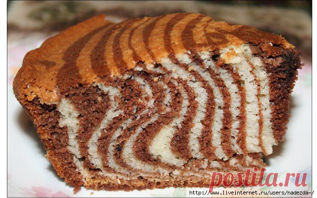 Очень простой рецепт вкусного кекса "Зебра".