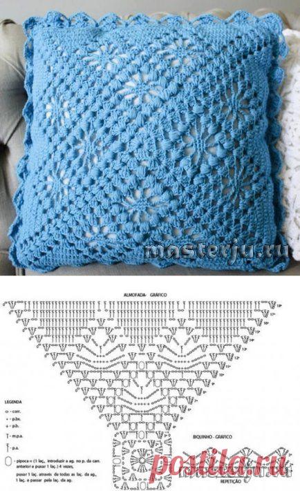 Вязаный чехол на подушку » Мастерю - все своими руками