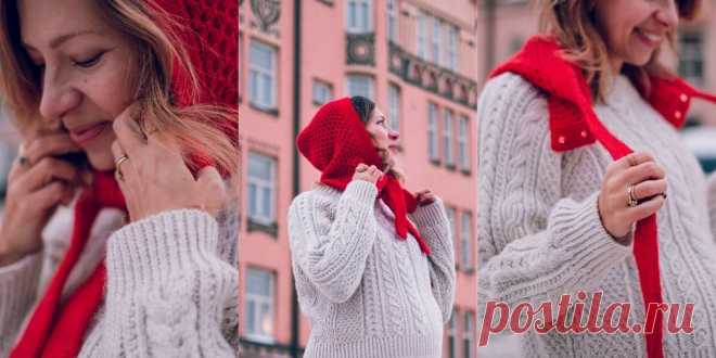 Вязаный спицами капюшон Cosy Coco Hood - Вяжи.ру