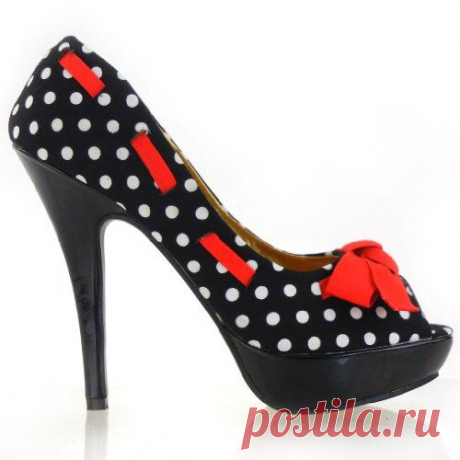 Show Story Sexy Peep Toe Polka Dots Bow Platform Stiletto High Heel Pump,LF30421[Was $59.99 Now 	$34.99 ]