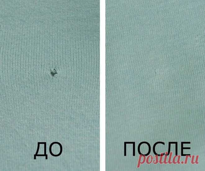 Лайфхак: как незаметно зашить дырку на футболке — Мастер-классы на BurdaStyle.ru