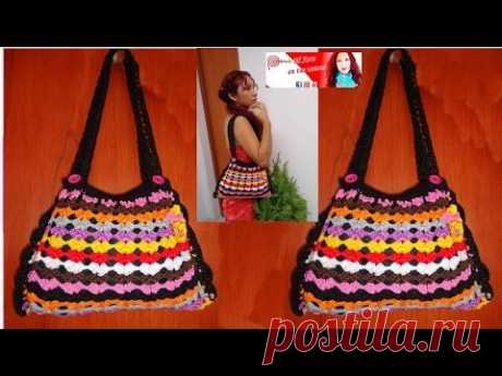 REALIZA UNA CARTERA TEJIDA A CROCHET CON MATERIAL QUE TE  SOBRARON  PASO A PASO