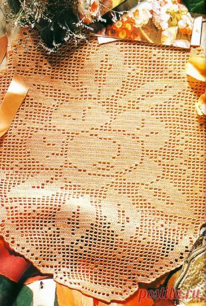Красивые салфетки в технике филейного вязания Конкурс 